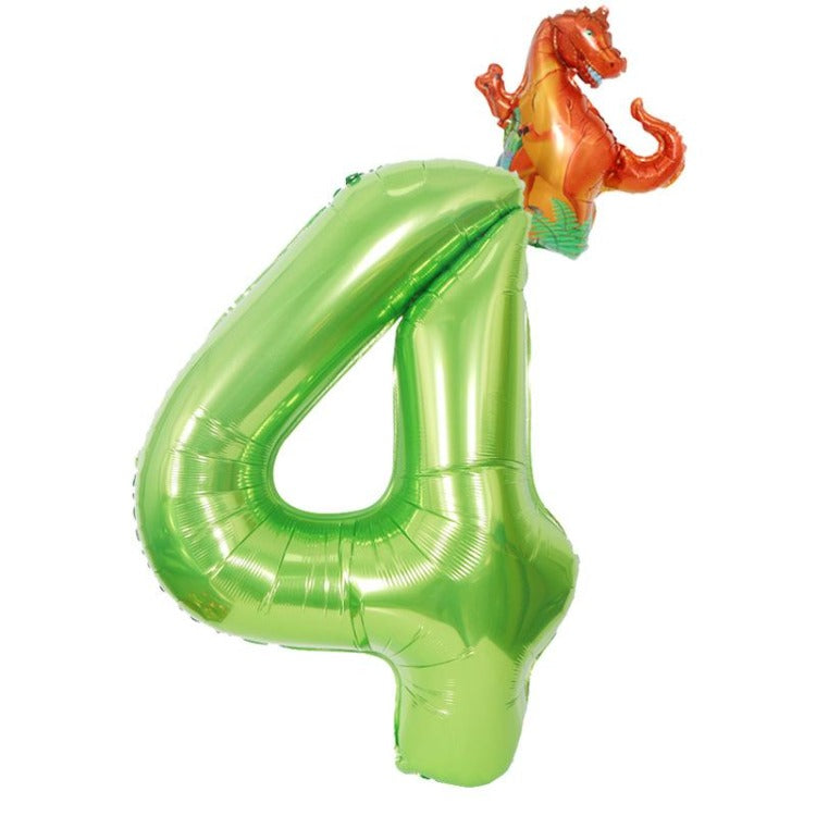 Dinosaur Birthday Balloon Number 4 - iKids
