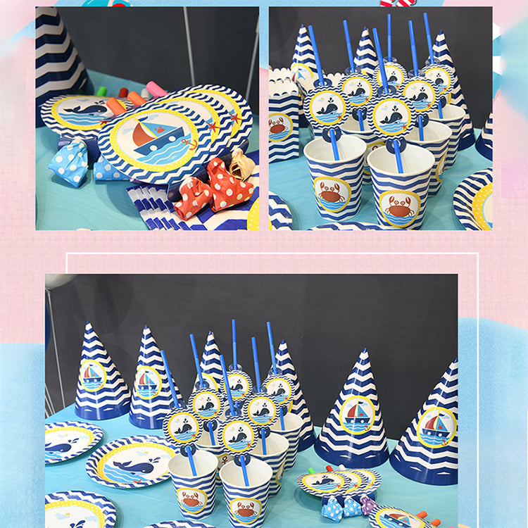 Premium Party Tableware | Nautical | 6 Guests - iKids