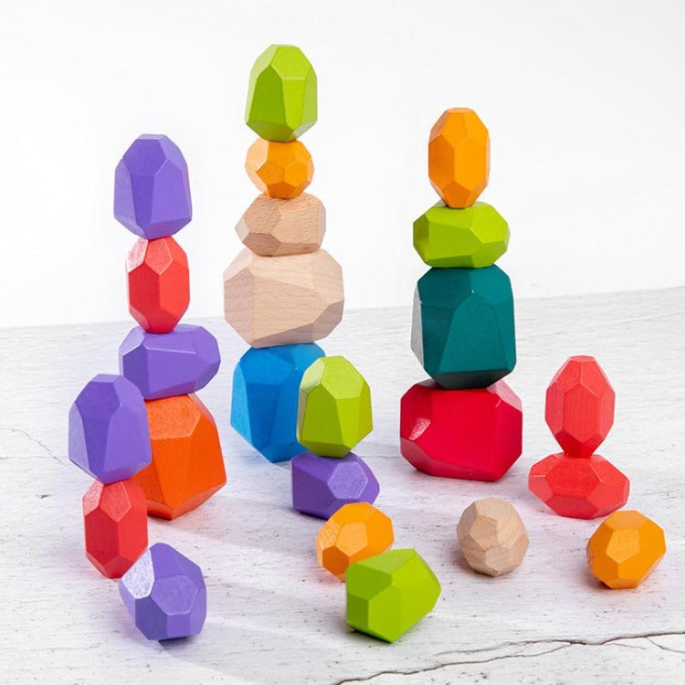 Wooden Building Gems Rainbow - iKids