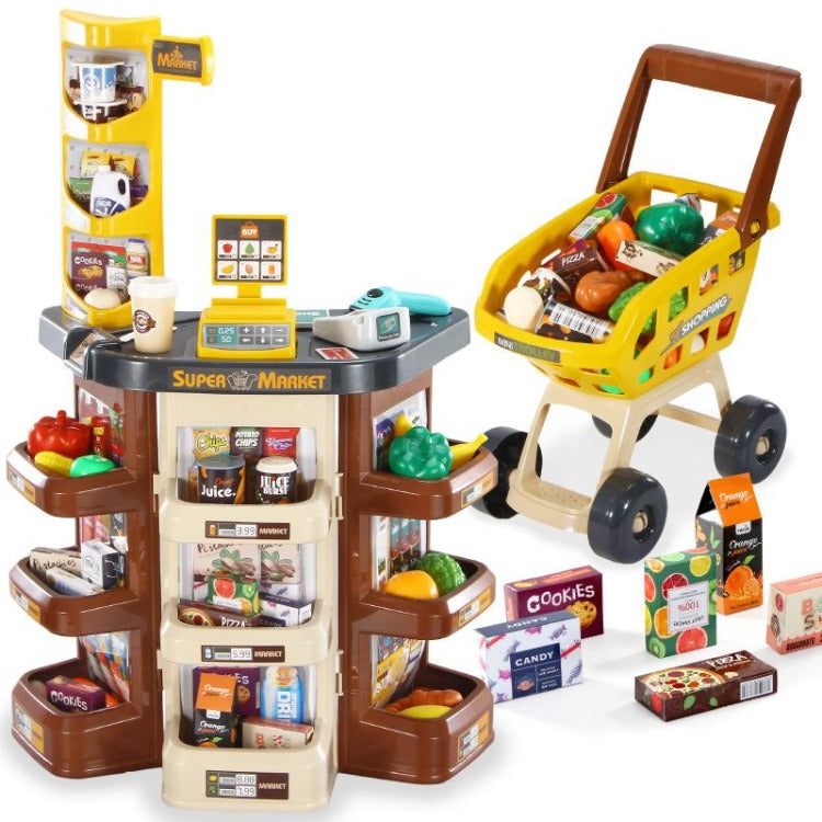 Home Supermarket Play Set with Trolley Brown - iKids
