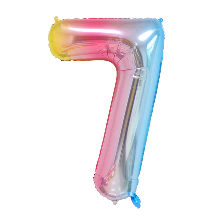Rainbow Birthday Balloon Number 7 - iKids