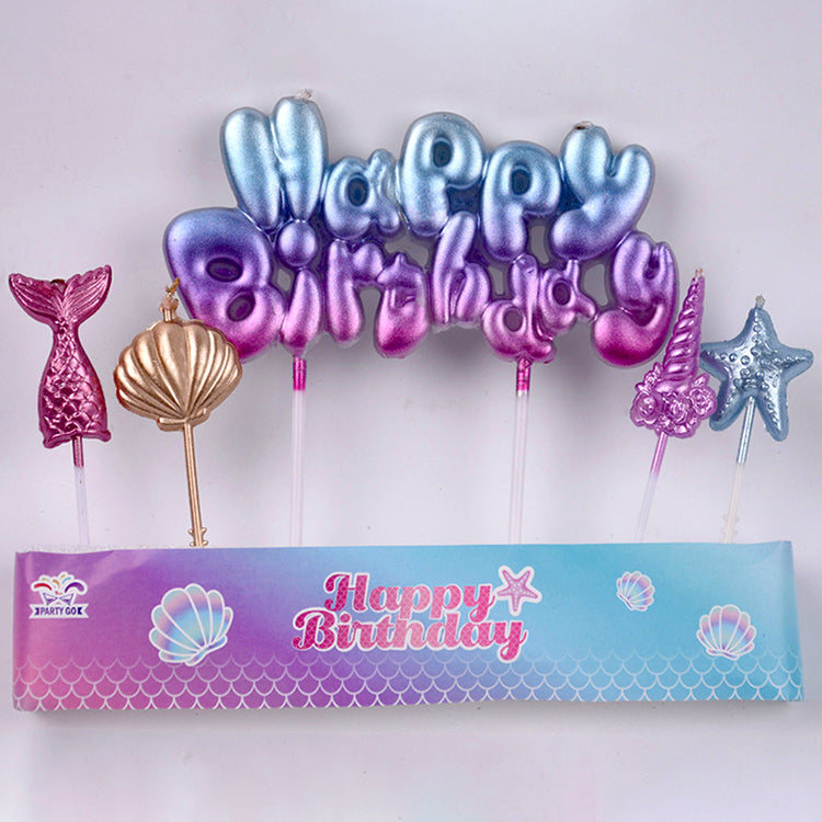 Mermaid Happy Birthday Candle Set - iKids