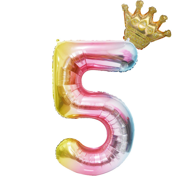Crown Birthday Balloon Number 5 - iKids
