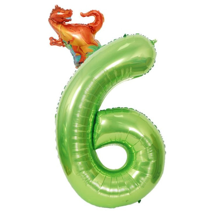 Dinosaur Birthday Balloon Number 6 - iKids