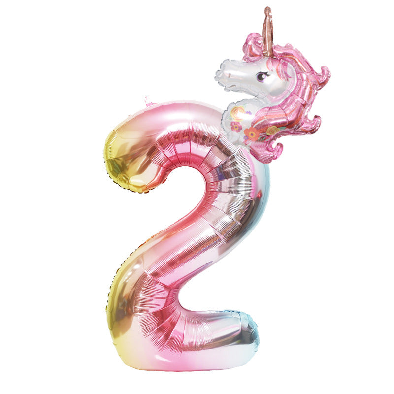 Unicorn Birthday Balloon Number 2