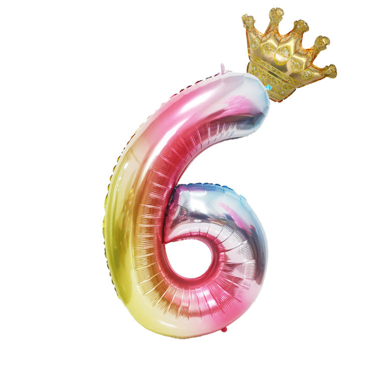 Crown Birthday Balloon Number 6 - iKids