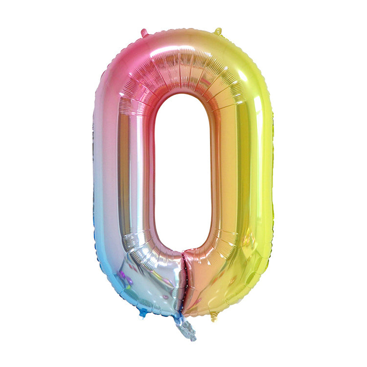 Rainbow Birthday Balloon Number 0 - iKids