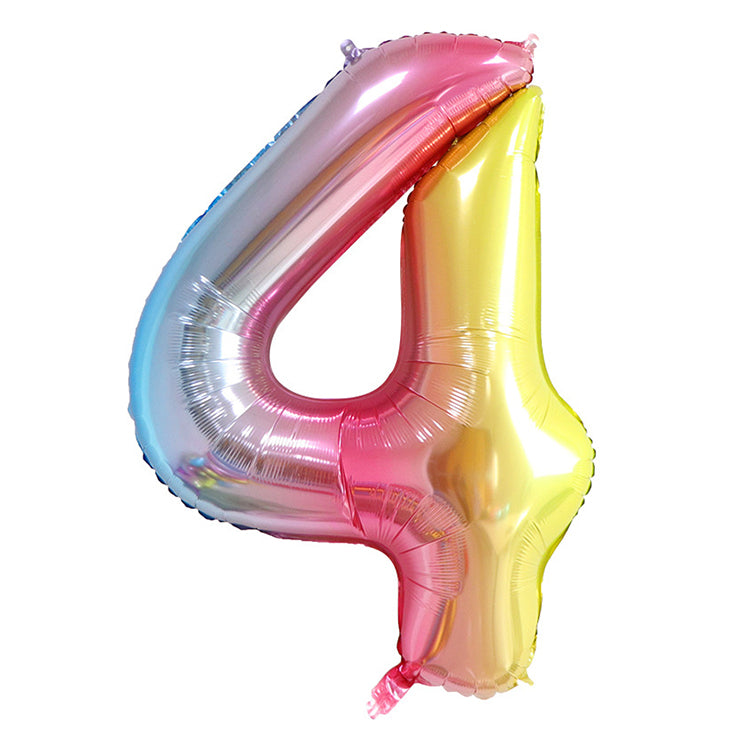 Rainbow Birthday Balloon Number 4 - iKids