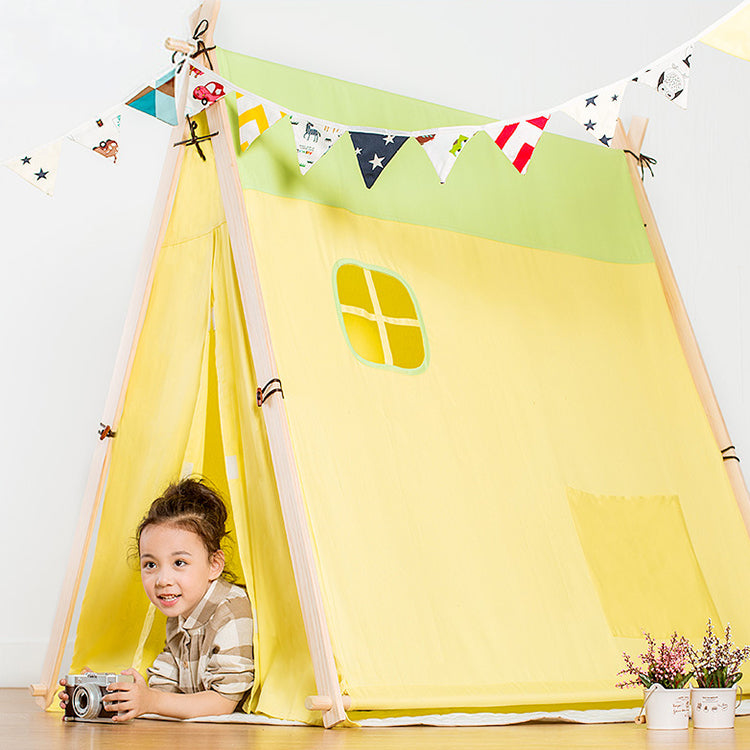 Square Teepee Tent Playhouse Yellow - iKids