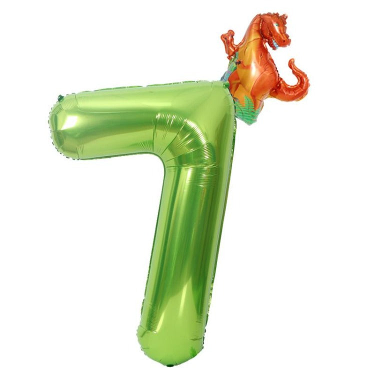 Dinosaur Birthday Balloon Number 7 - iKids