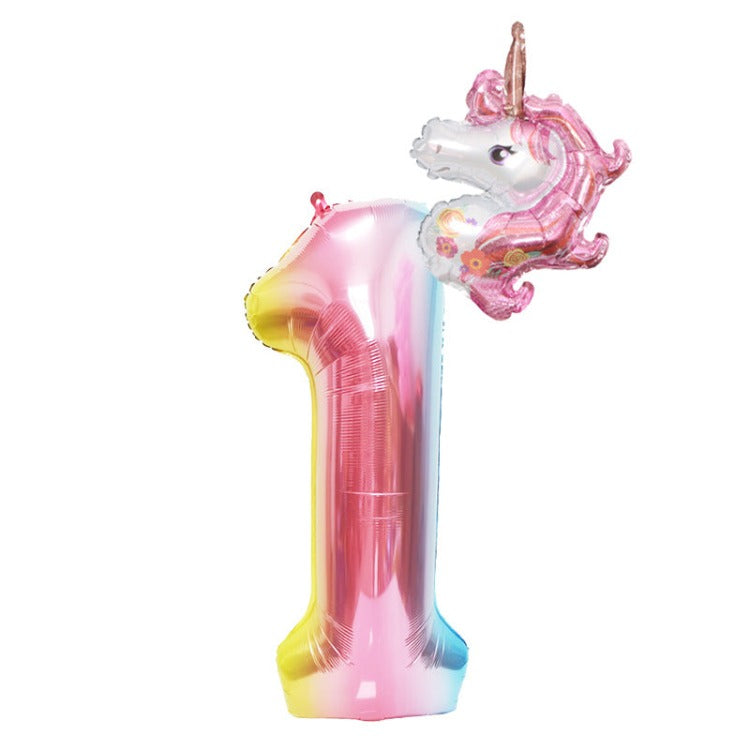 Unicorn Birthday Balloon Number 1 - iKids