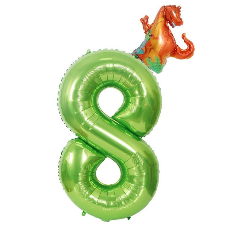 Dinosaur Birthday Balloon Number 8 - iKids