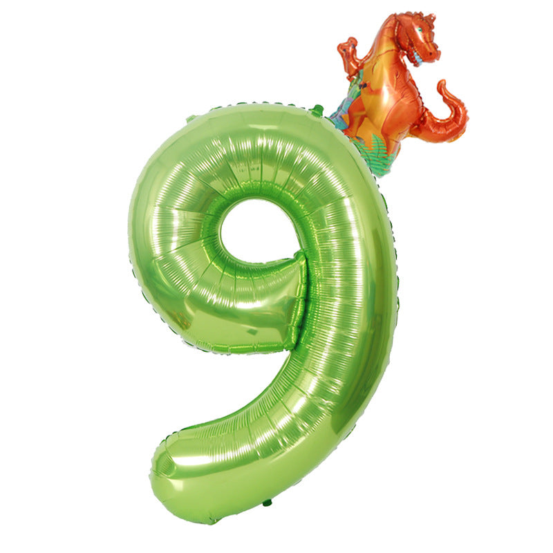 Dinosaur Birthday Balloon | Number 9