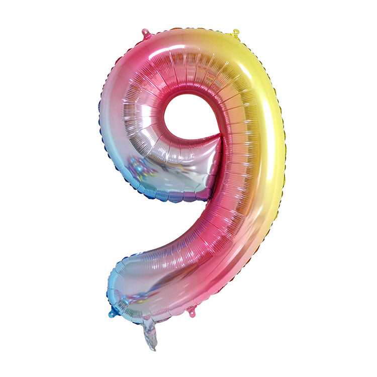 Rainbow Birthday Balloon Number 9 - iKids
