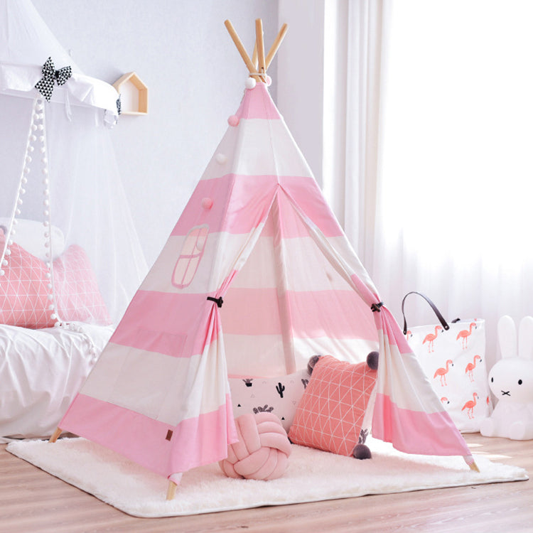 Teepee Tent Bold Stripe Pink - iKids