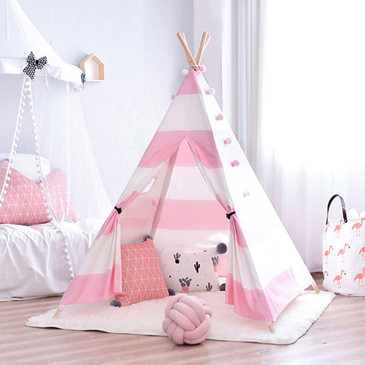 Teepee Tent Bold Stripe Pink - iKids