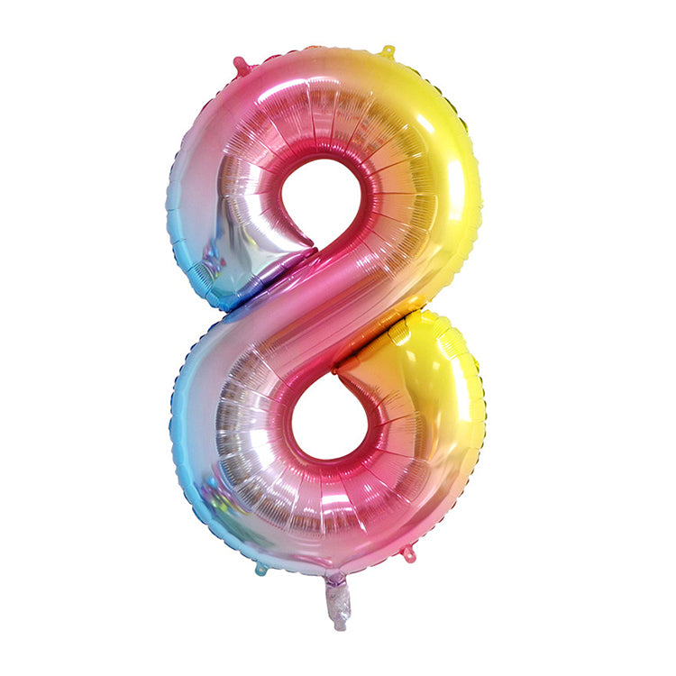 Rainbow Birthday Balloon Number 8 - iKids