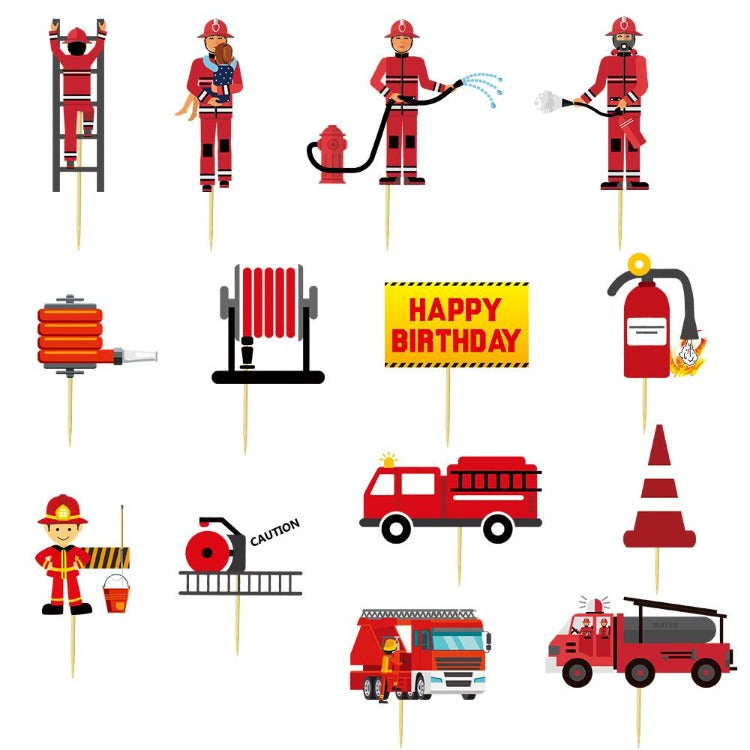 Fire Engine Cupcake Toppers - iKids