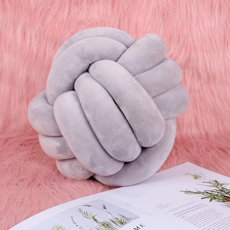 Knot Ball Cushion Grey - iKids