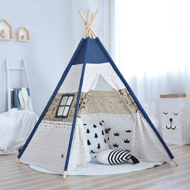 Deluxe Teepee Tent Blue Planes - iKids