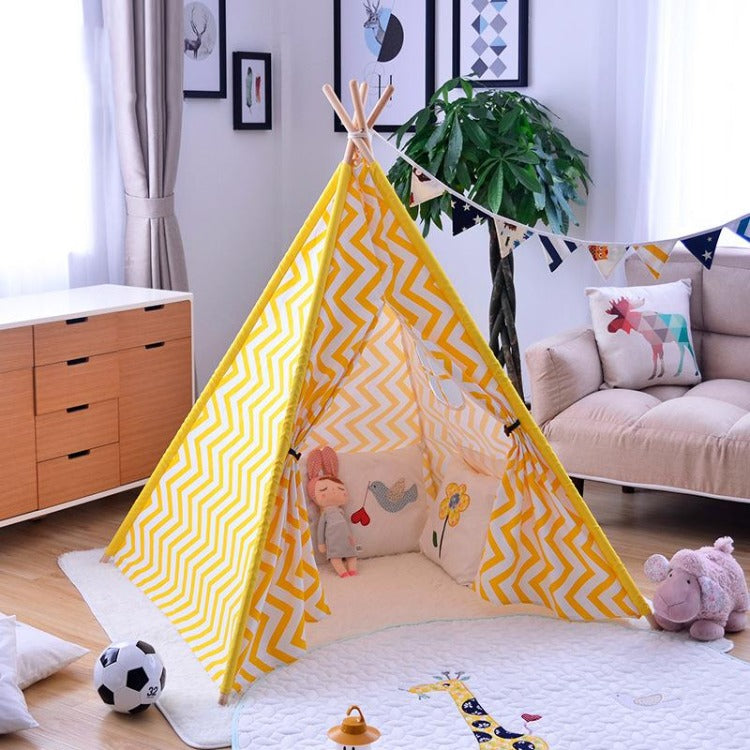 Teepee Tent Yellow Stripe - iKids