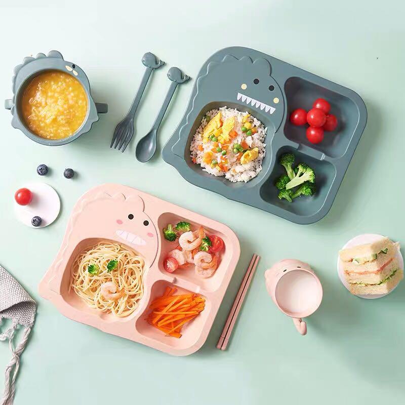 Green Dinosuar 6 Piece Dinnerware Set - iKids