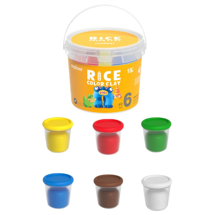 Mideer Rice Colour Clay Set 6 Pcs - iKids